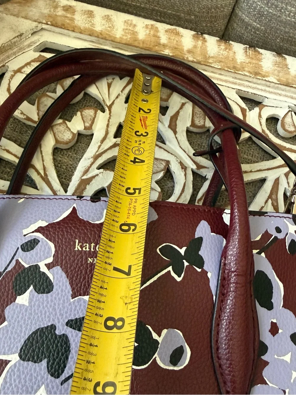 kate spade Eva Floral Leather Tote Handbag Crossbody Purse